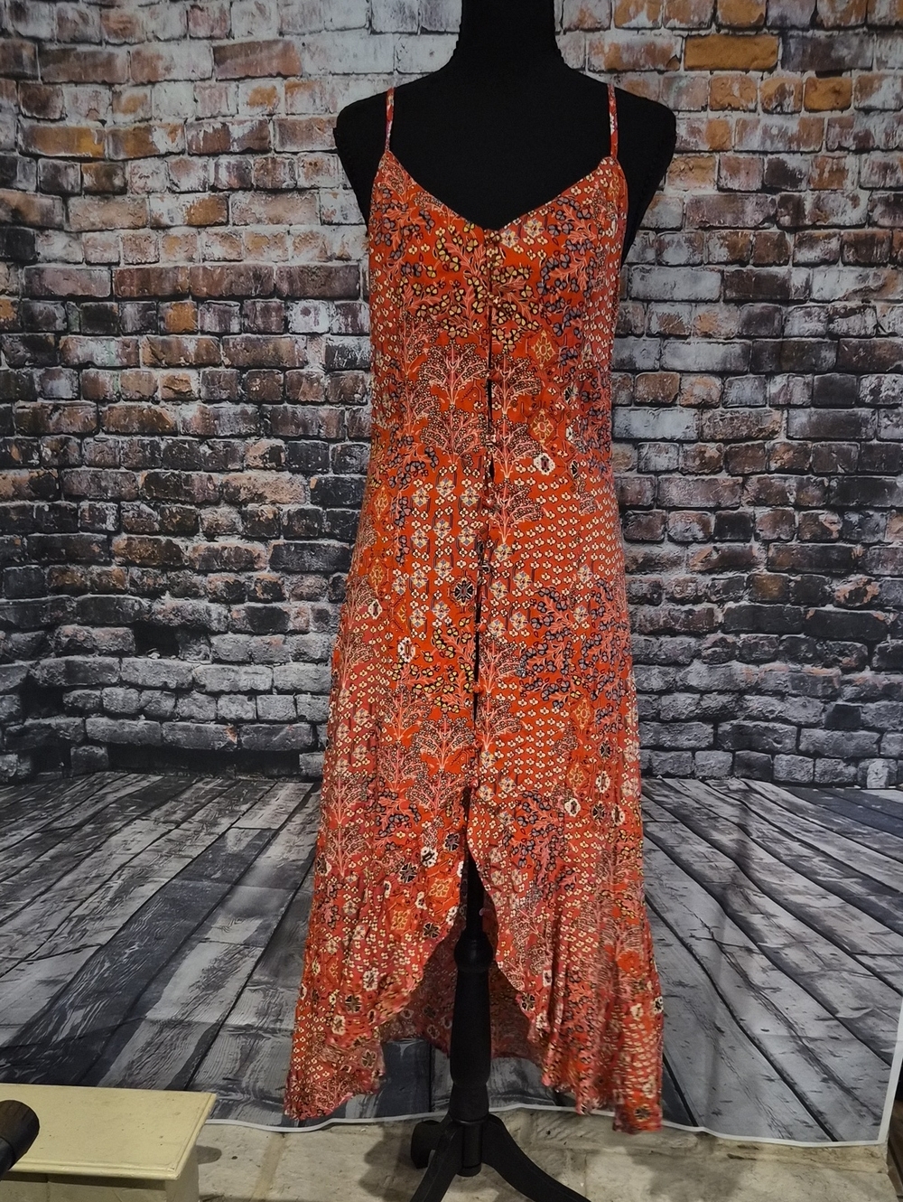 Abel The Label Lola Floral High-Low Boho Dress with Spaghetti Straps